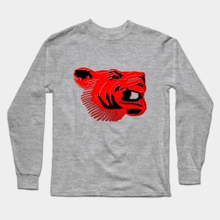 Chinese Tiger Head pixel art Long Sleeve T-Shirt